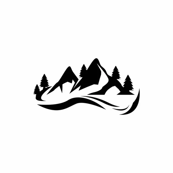 Mountain Icoon Symbool Template Vector — Stockvector