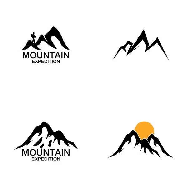 Ícone Montanha Vetor Modelo Símbolo — Vetor de Stock