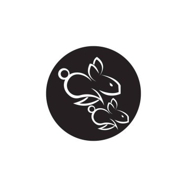 Tavşan şablonu vektör resimleme tasarımı