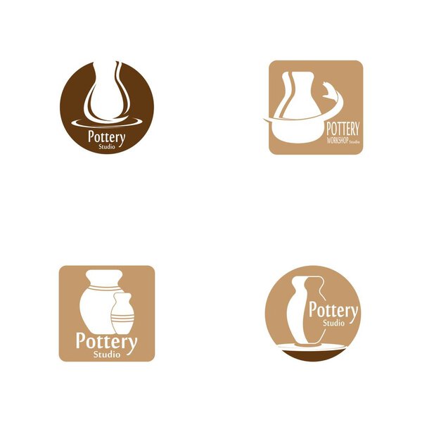 Векторный шаблон логотипа мастерской керамики