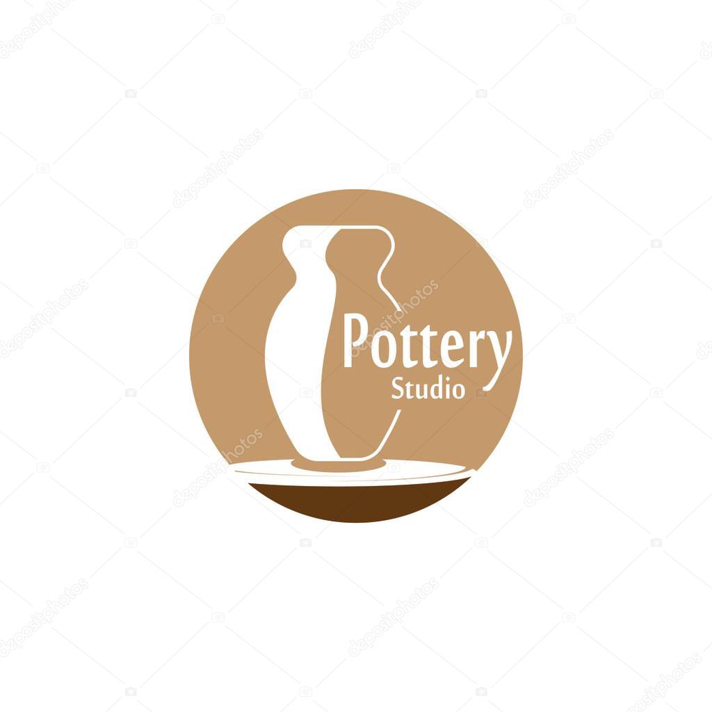 Pottery workshop studio logo vector template