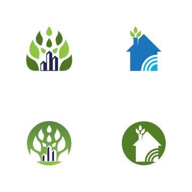 Eko akıllı ev teknolojisi vektör şablonu çizimi