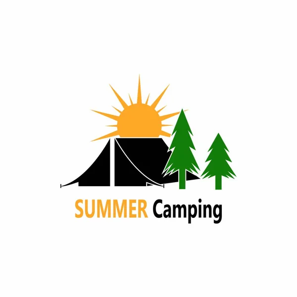 Summer Camp Icon Symbol Vector Template — Stock Vector
