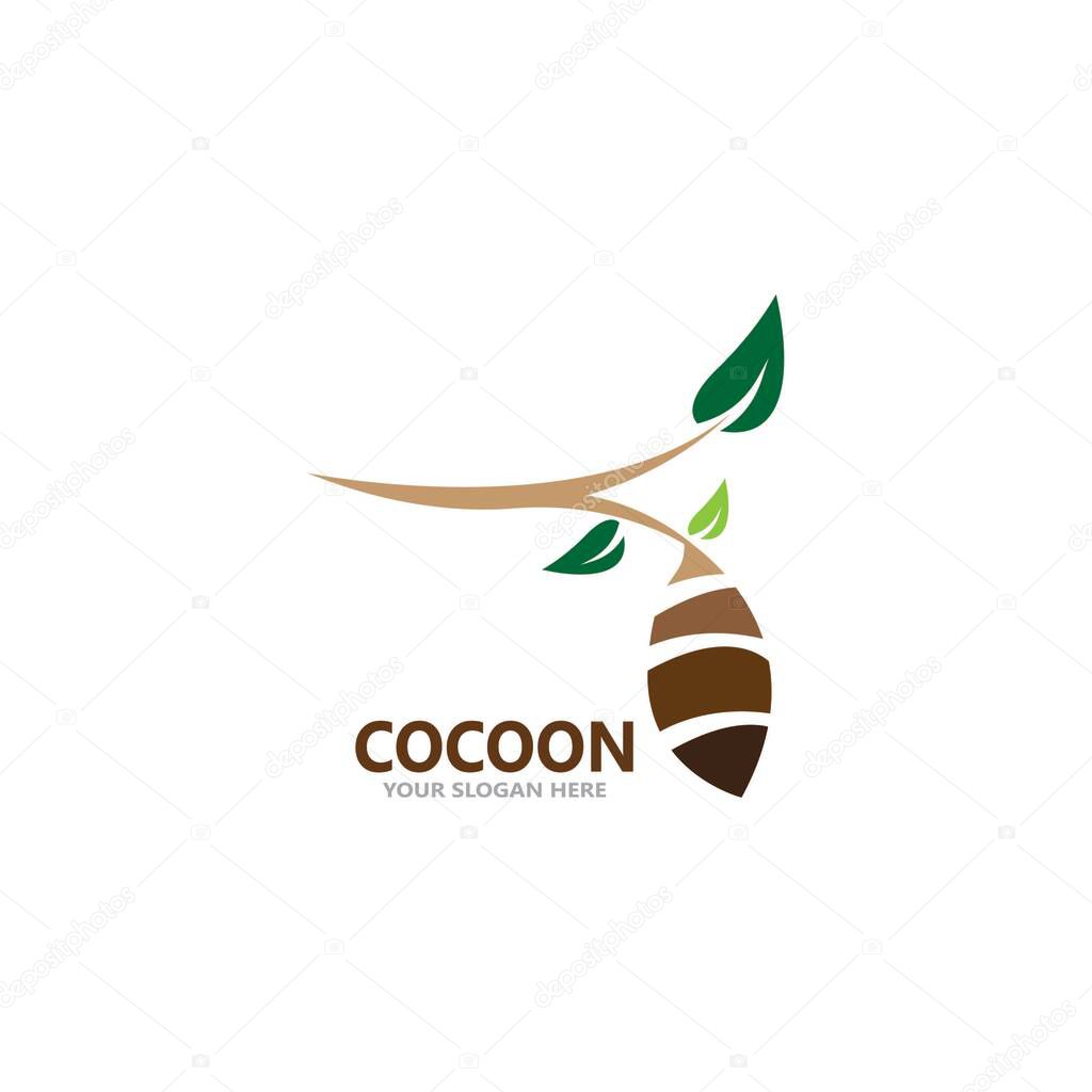 Cocoon icon and symbol vector template illustration