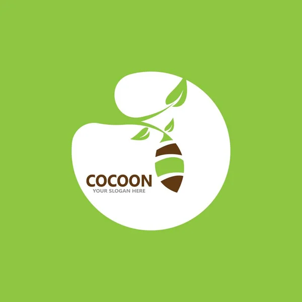 Cocoon Ikon Och Symbol Vektor Mall Illustration — Stock vektor