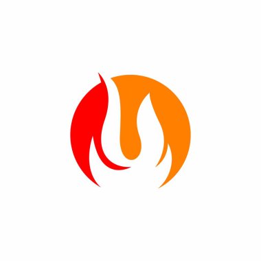 Ateş simgesi ve sembol vektör illüstrasyonunu ateşle