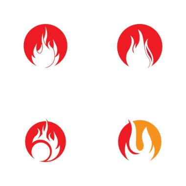 Ateş simgesi ve sembol vektör illüstrasyonunu ateşle