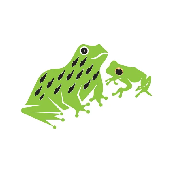 Grüne Frosch Ikone Und Symbol Vektor Illustration — Stockvektor