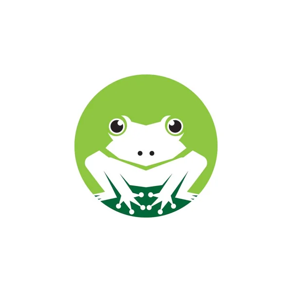 Grüne Frosch Ikone Und Symbol Vektor Illustration — Stockvektor