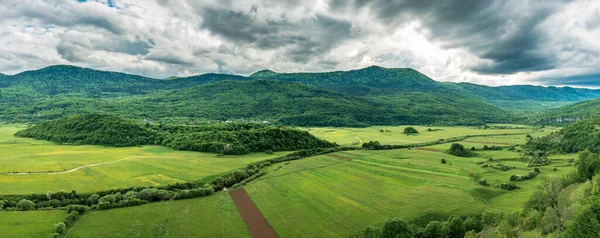 Panorama Von Lipovo Polje Und Velebit Der Bakgorund Blick Vom — Stockfoto