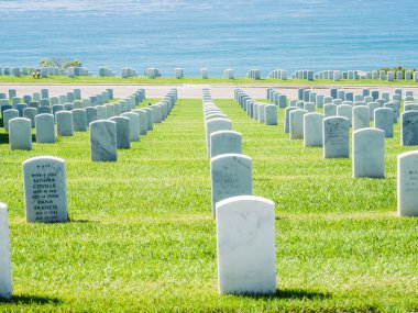 SAN DIEGO, USA - SEPTEMBER 19: Fort Rosecrans Cemetery on Septem clipart