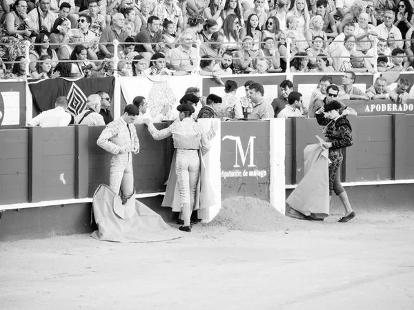 Malaga, Spanje-12 augustus: stierengevecht op 12 augustus 2015 in Malag — Stockfoto