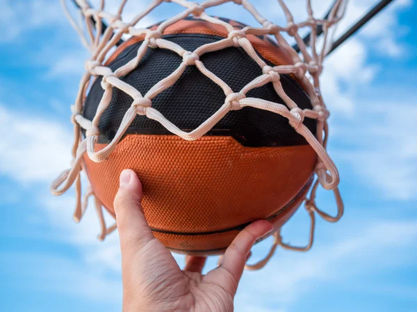 Balle de basket gros plan — Photo