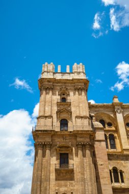 Katedral giriş adımlarla tesisleri ile dekore edilmiş Malaga görüntüleyin