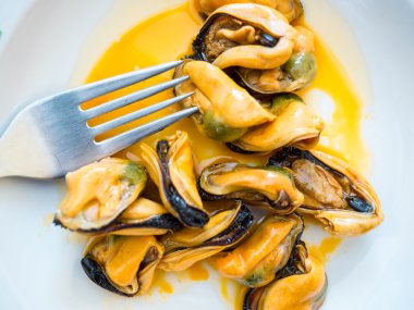 Turşu midye yakın çekim