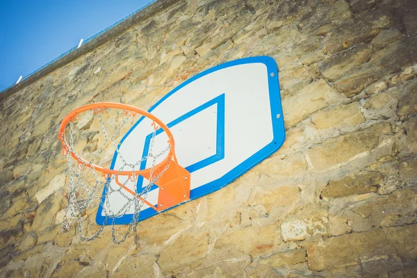 Anello da basket con rete a catena — Foto Stock