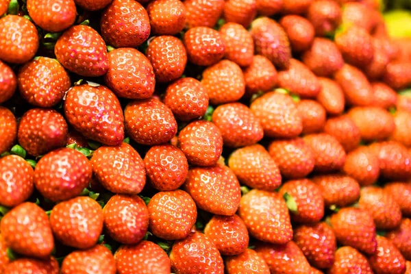 Fresas Rojas Suculentas Mercado —  Fotos de Stock