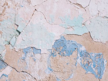 Açık havada beton çatlak duvar.