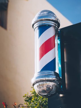 Retro style barber shop sign post clipart