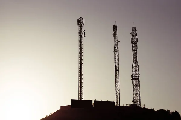 Telephony Antennas Sunset — Stock Photo, Image