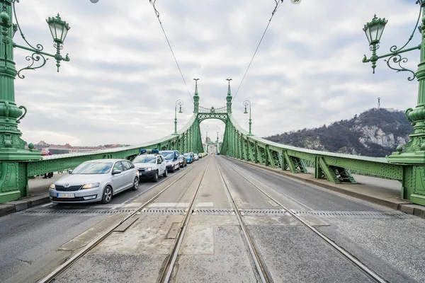 Budapest Hongrie Décembre 2017 Szabadsag Hid Liberty Bridge Relie Buda — Photo