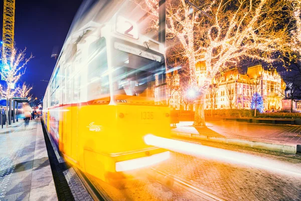 Будапест Хангария Декабря 2017 Исторический Трамвай Эксплуатации 1866 Года Будапештская — стоковое фото