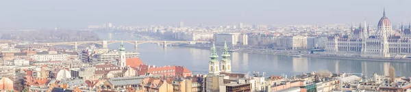 Budapest Ungarn Dezember 2017 Panoramablick Ist Die Hauptstadt Von Ungarn — Stockfoto