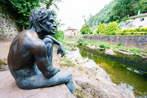 Cantabria España Agosto 2016 Estatua Fishman Lierganes Río — Foto de Stock