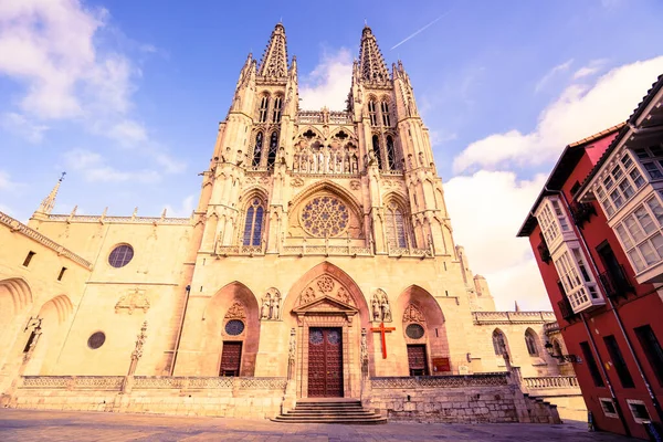 Burgos Spain 2016 Front View Gothic Style Roman Catholic Cathedral — Stock Photo, Image