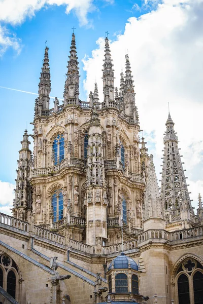 Burgos Spain 2016 Front View Gothic Style Roman Catholic Cathedral — Stock Photo, Image