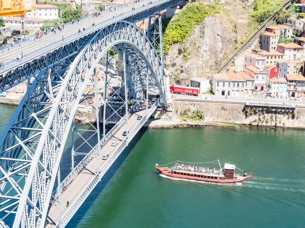 Porto Portugalsko Června 2019 Most Luis Řeka Douro Druhé Největší — Stock fotografie