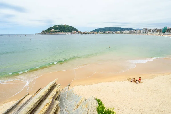 San Sebastian Espanha Agosto 2016 Barcos Atracados Baía San Sebastian — Fotografia de Stock