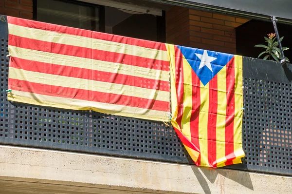 Estelada, the Catalan independentist flag — Stock Photo, Image