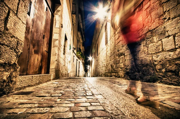 Girona de noche, Cataluña, España —  Fotos de Stock