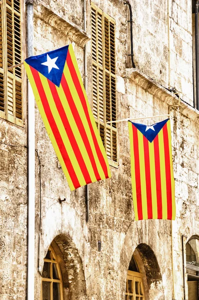 Estelada, the Catalan independentist flag — Stock Photo, Image