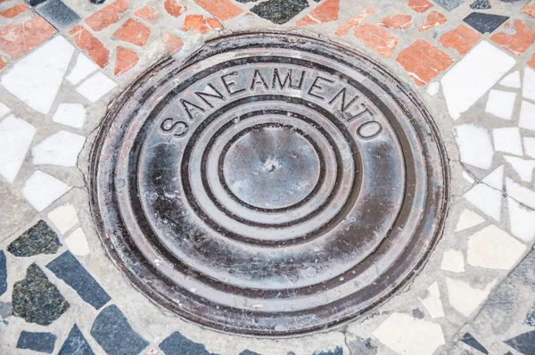 Sewer cover plate — Stock Photo, Image