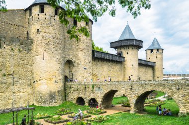 CARCASSONNE,FRANCE - JULY  25: medieval city of Carcassonne on J