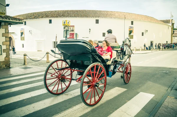 RONDA, ESPANHA - OUTUBRO 19: fora da praça de touros em 19 de outubro de 2014 — Fotografia de Stock