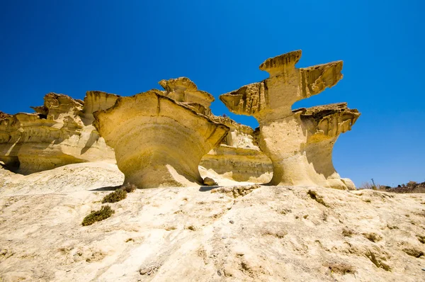 Erosion on sandstone on Bolnuevo beach, Mazarron, Murcia, Spain — Stock Photo, Image