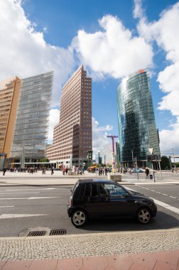 BERLIN, GERMANY - SEPTEMBER 16: View of Potsdamer Platz on September 16, 2013 in Berlin, Germany. It is one of the main public square and traffic intersection in the centre of Berlin.