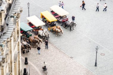 DRESDEN, GERMANY - SEPTEMBER 22: Carriage on the city street  on September 22, 2013 in Dresden, Germany. Dresden is the capital of Saxony.