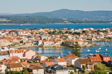 Görünüm Isla de Arousa, Galiçya, İspanya