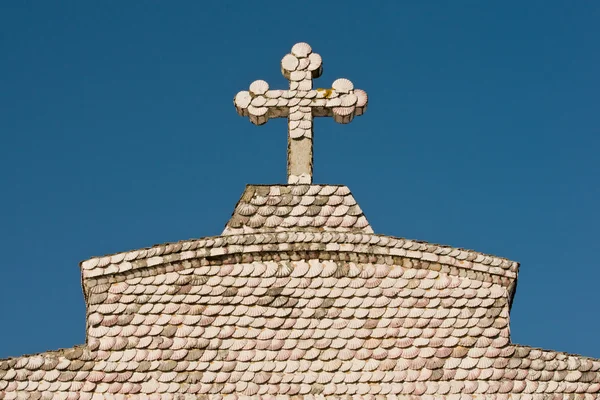 Kaplica muszli na wyspie La Toja, Galicja, Hiszpania — Zdjęcie stockowe