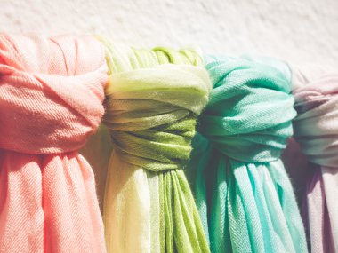 pashminas in a market