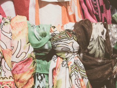 pashminas in a market