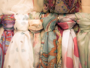 pashminas in a market