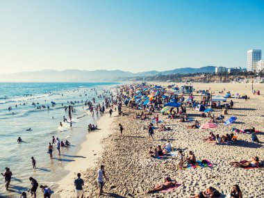 Los Angeles, Amerika Birleşik Devletleri - 20 Eylül: Santa Monica beach Eylül