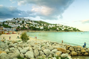 L'Escala, İspanya - 21 Temmuz: Costa Brava L'Escala görünümü Ju '