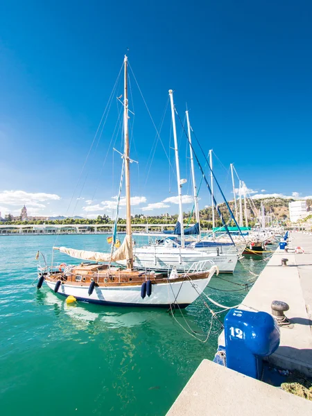 MALAGA, SPAIN - AUGUST 16: Malaga port on August 16, 2015 in Mal — Stok fotoğraf