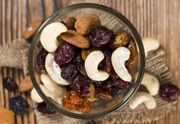 Portion of mixed nuts and fruits — Stock Photo, Image